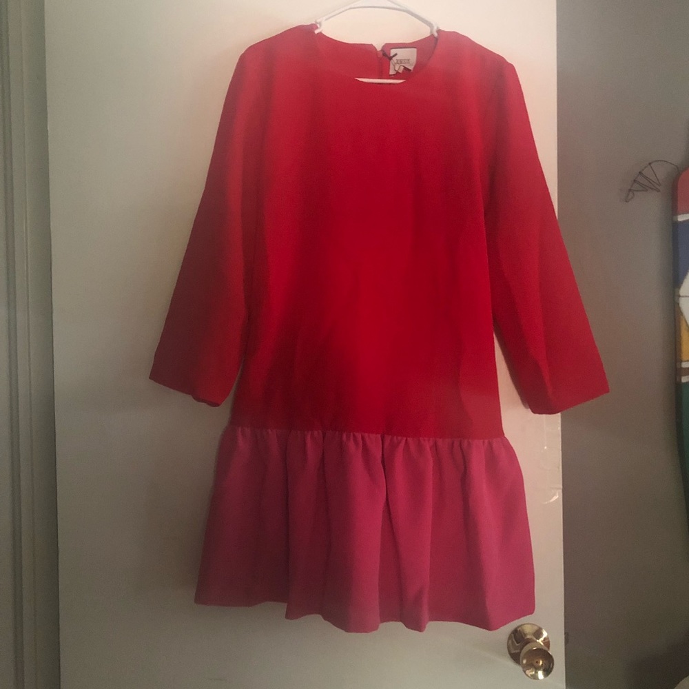 Red and pink Sutton Peplum Dress from Tuckernuck!